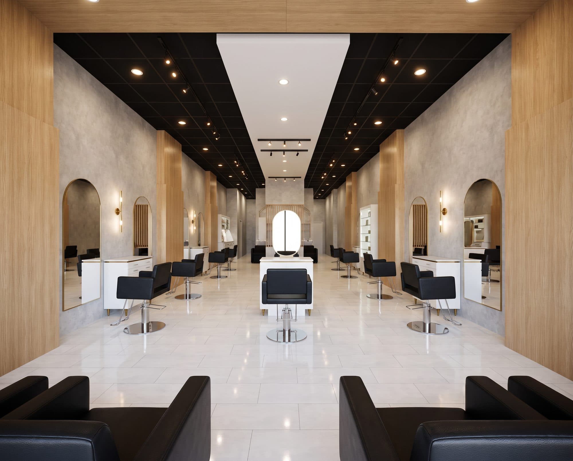 The bright open styling floor of YK Salon